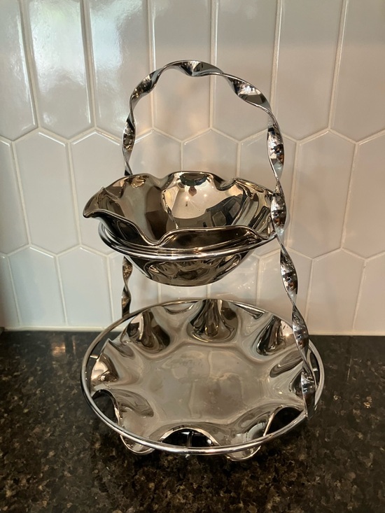 Source Unknown Other - Elegant 2 Tier Serving Set Vintage Dorothy Thorpe Style